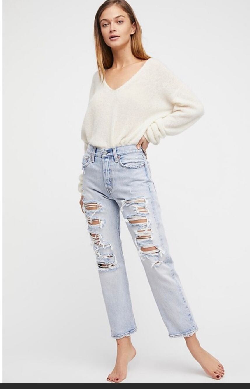 Levis Wedgie Straight Leg High Rise Jeans light wash 29